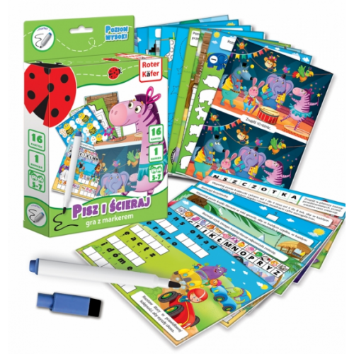 Pisz i ścieraj Roter Kafer Gra z markerem Poziom Wysoki RK1020-01